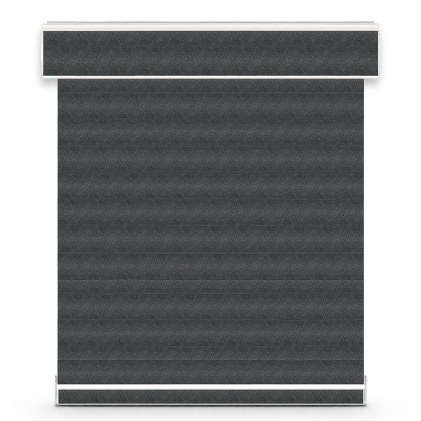 Horizontal Basket 3% Haven roller blind – charcoal