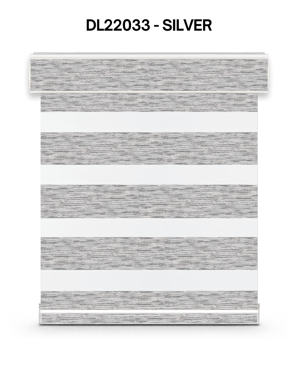 DL22033 Eclipse room-darkening zebra blind – silver