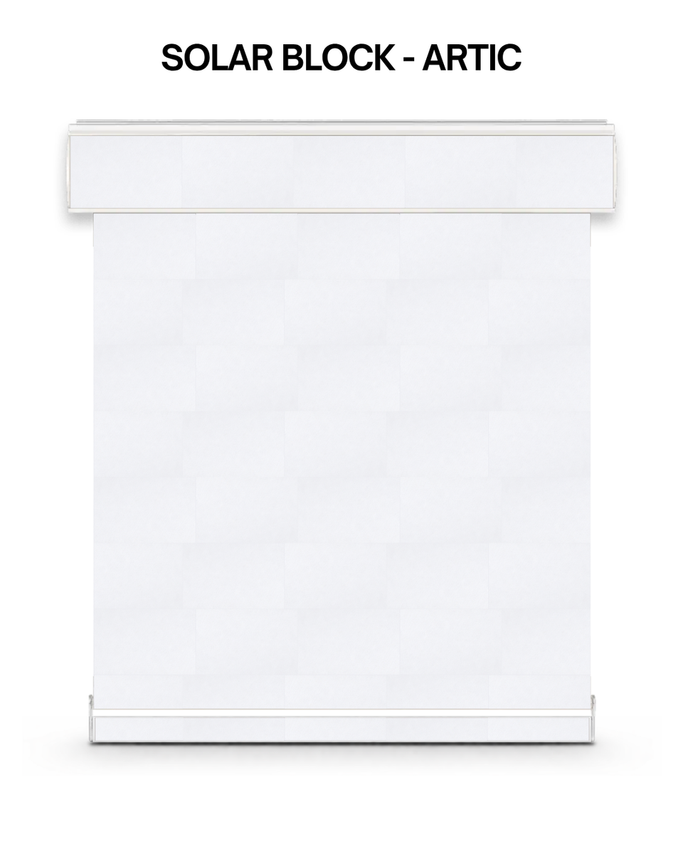 Solar Block Solace blackout roller blind – arctic